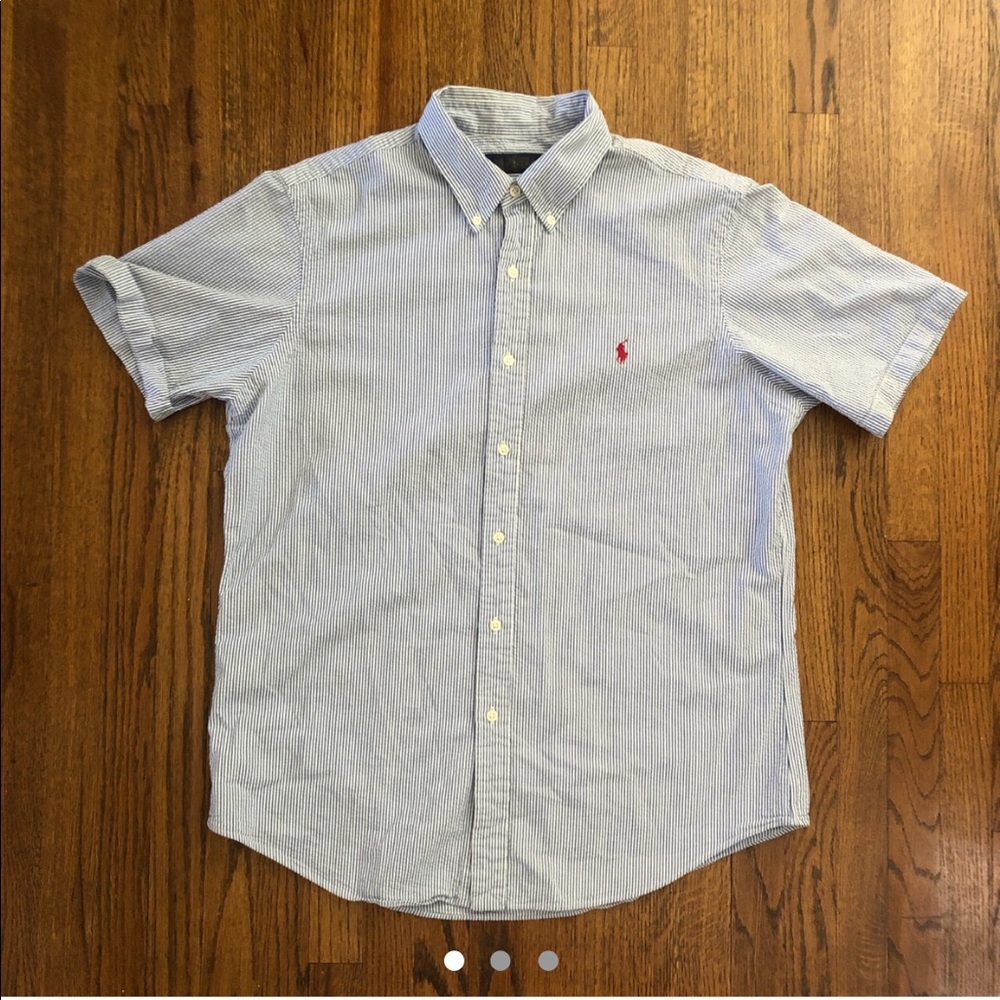 Polo Ralph Lauren seersucker button up shirt large